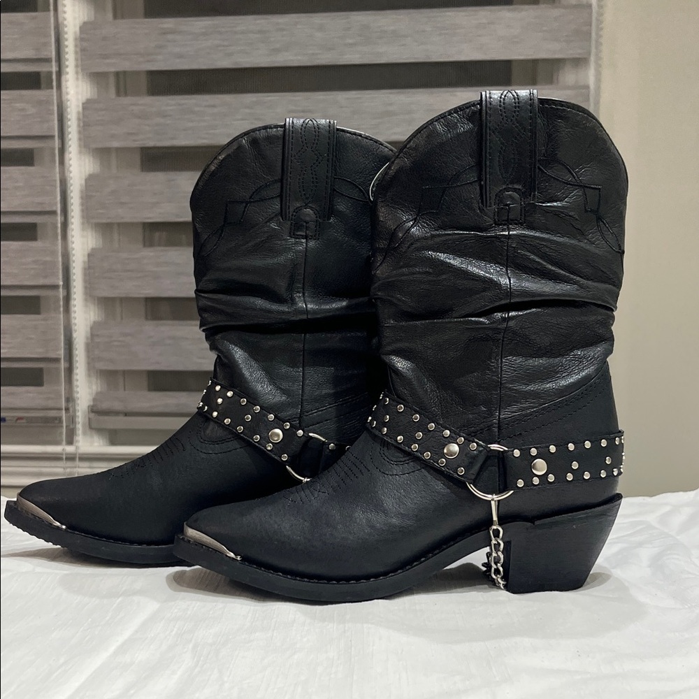 Shyanne Women Black Tammye Slouch Hardness Boot Size 7.5